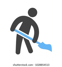 Man Sweeping Floor
