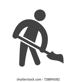 Man Sweeping Floor
