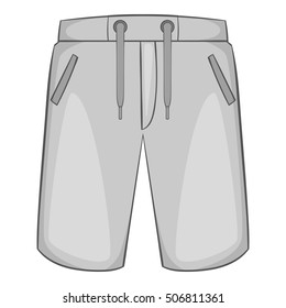 Man swim shorts icon. Gray monochrome illustration of men swim shorts vector icon for web design