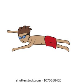 Man with swim suit Water sport