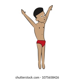 Man with swim suit Water sport