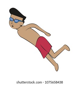 Man with swim suit Water sport