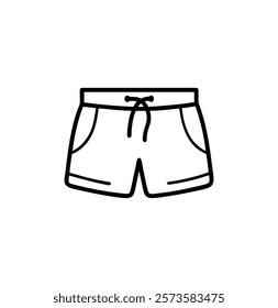 A Man swim trunks vector black silhouette