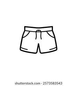 A Man swim trunks vector black silhouette