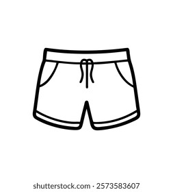 A Man swim trunks vector black silhouette