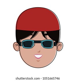 Man swimmer cartoon