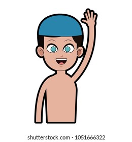 Man swimmer cartoon