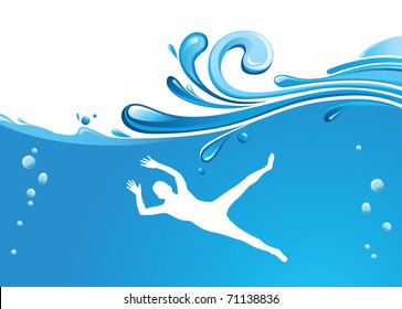man swimming