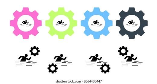 Man swimming adventure vector icon in gear set illustration for ui and ux, website or mobile application