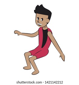 man swimming with googles cartoon isolated vector illustration graphic design