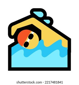 Man swimming icon vector illustration on white background. Sports swimming activities.