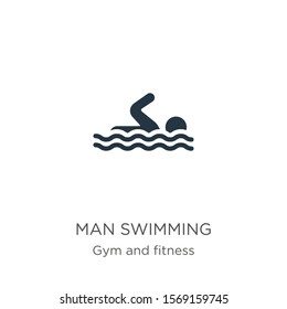 Man swimming icon vector. Trendy flat man swimming icon from gym and fitness collection isolated on white background. Vector illustration can be used for web and mobile graphic design, logo, eps10