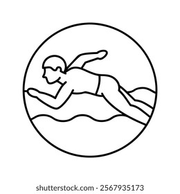 man swimming on white background