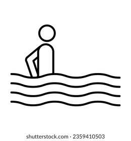 Man in a swimming pool vector icon.Man relax hydromassage bathing glyph icon. flat illustration on white background..eps