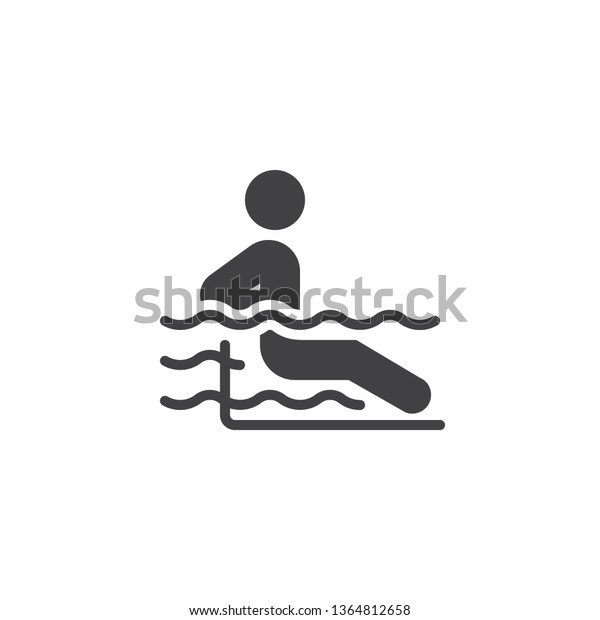 Man in a\
swimming pool vector icon. filled flat sign for mobile concept and\
web design. Man relax hydromassage bathing glyph icon. Symbol, logo\
illustration. Pixel perfect vector\
graphics