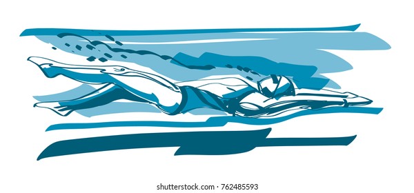 man swimming under water