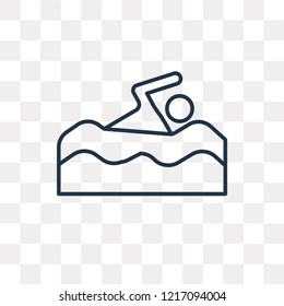 Man Swimming vector outline icon isolated on transparent background, high quality linear Man Swimming transparency concept can be used web and mobile