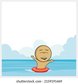 Der Mensch schwimmt im Meer