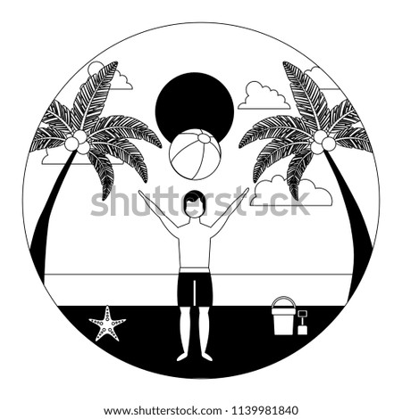 man with swimsuit in the beach icon