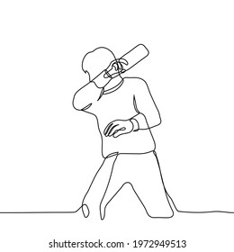 Man Swung The Bottle To Hit Someone Or Smash The Bottle To Smithereens - One Line Drawing Vector. The Concept Of The Desire To Wreck, Hit, Smash, Destroy, Make A Mess