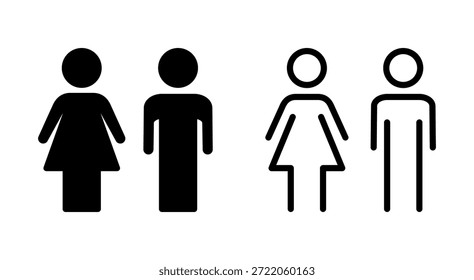 Hombre y símbolo para App y Sitios web icono Vector. signo y símbolo masculino y femenino. Niñas y niños