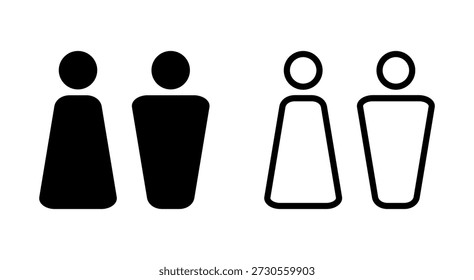 Hombre y símbolo para App y Sitios web icono Vector. signo y símbolo masculino y femenino. Niñas y niños