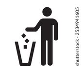 man symbol do not litter icon vector design illustration