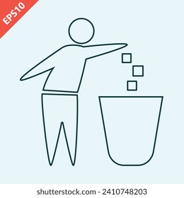 man symbol, do not litter icon, keep clean icon design vector flat modern illustration