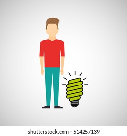 man symbol environment eco bulb icon design vector illustration eps 10