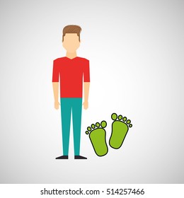 man symbol environment eco footprint icon design vector illustration eps 10