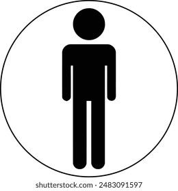 Man symbol - Flat Icon in circle for Male Person, Father or Human