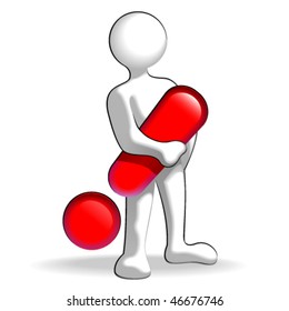 Man with symbol in the hand