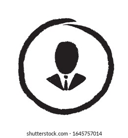 man symbol. Hand drawn and brush style in black and white. vector illustration for web site or mobile app