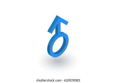 man symbol isometric flat icon. 3d vector colorful illustration. Pictogram isolated on white background