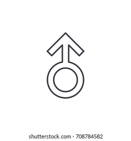 man symbol thin line icon. Linear vector illustration. Pictogram isolated on white background