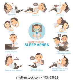 Man Symptoms Signs Sleeping Apnea Impact Stock Vector (Royalty Free ...