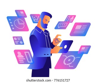 Man with a tablet