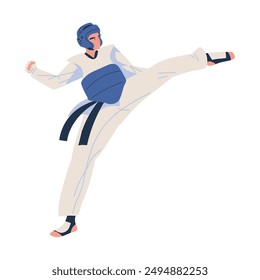 man in taekwondo uniform isolated