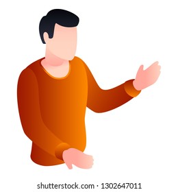 Man take hand icon. Isometric of man take hand vector icon for web design isolated on white background