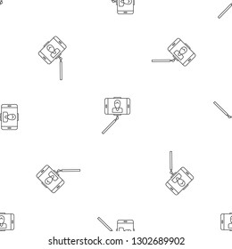 Man take selfie monopod pattern seamless vector repeat geometric for any web design