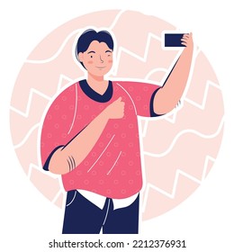 man take a selfie scene