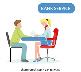 A man takes a loan from a Banktaking loan concept, illustration on white background. Vector illustration in a flat cartoon style