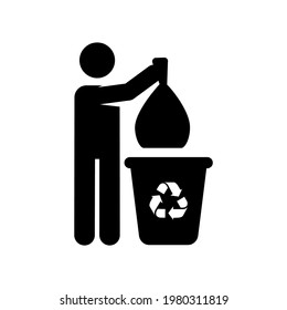 a man takes out the garbage