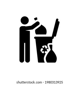 a man takes out the garbage