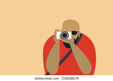 Man takes photo through his camera