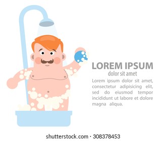 a man takes a shower