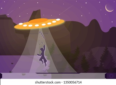 A man takes a UFO