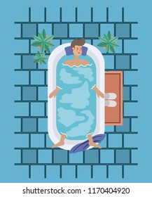 man taking a bath tub