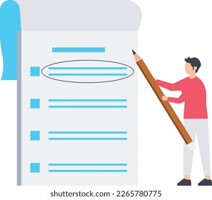 Man taking notes in notepad, Taking notes for study and work, efficient ways for important information, summary or conclusion, planning of project concept, man holding pencil with notebook or notepad 