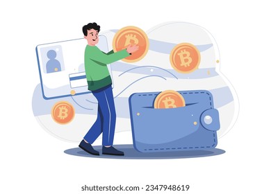 El Hombre Recibe Las Ganancias De La Criptodivisa